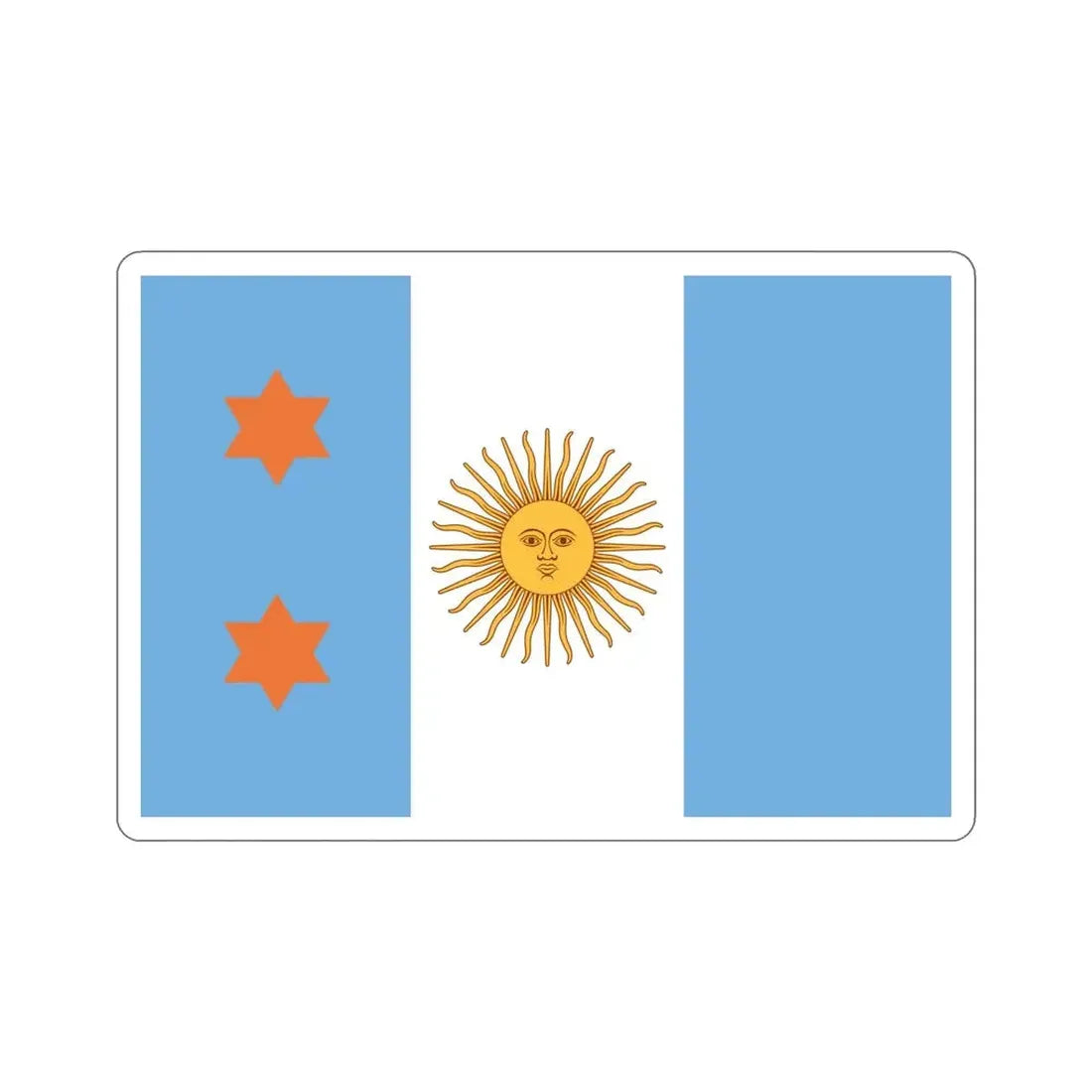 Flag of Argentine General de División 1894 to 1904 STICKER Vinyl Die-Cut Decal 5 Inch - The Sticker Space
