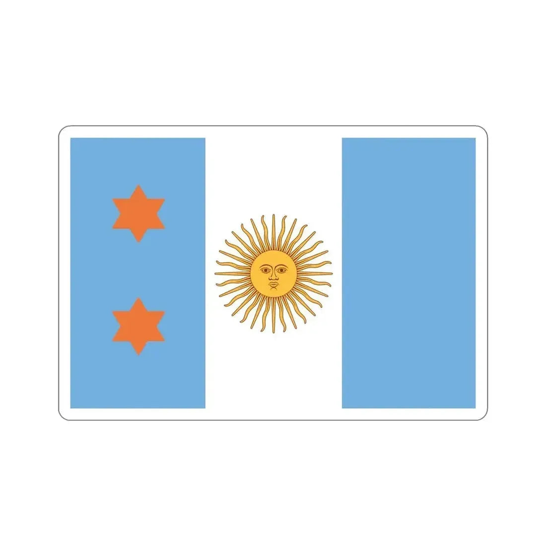 Flag of Argentine General de División 1894 to 1904 STICKER Vinyl Die-Cut Decal 6 Inch - The Sticker Space