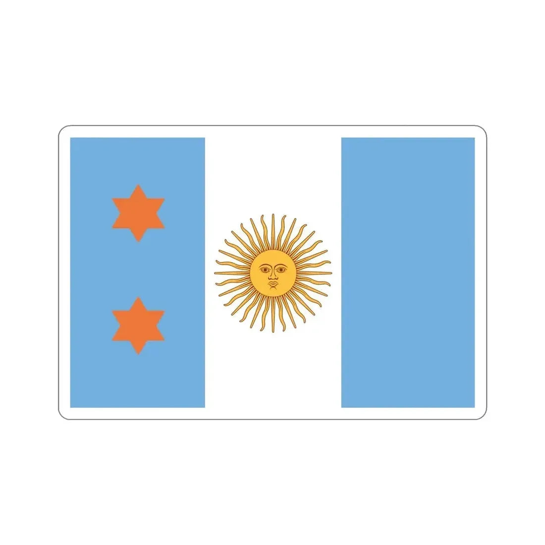 Flag of Argentine General de División 1894 to 1904 STICKER Vinyl Die-Cut Decal 6 Inch - The Sticker Space