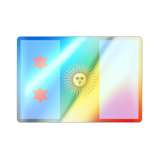 Flag of Argentine General de División 1894 to 1904 Holographic STICKER Die-Cut Vinyl Decal-6 Inch-The Sticker Space