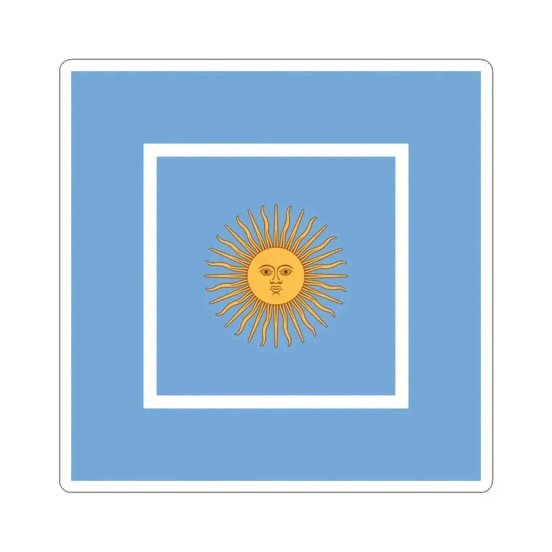 Flag of Argentine Ministers of Navy 1894-1904 (Argentina) STICKER Vinyl Kiss-Cut Decal 3 Inch White - The Sticker Space