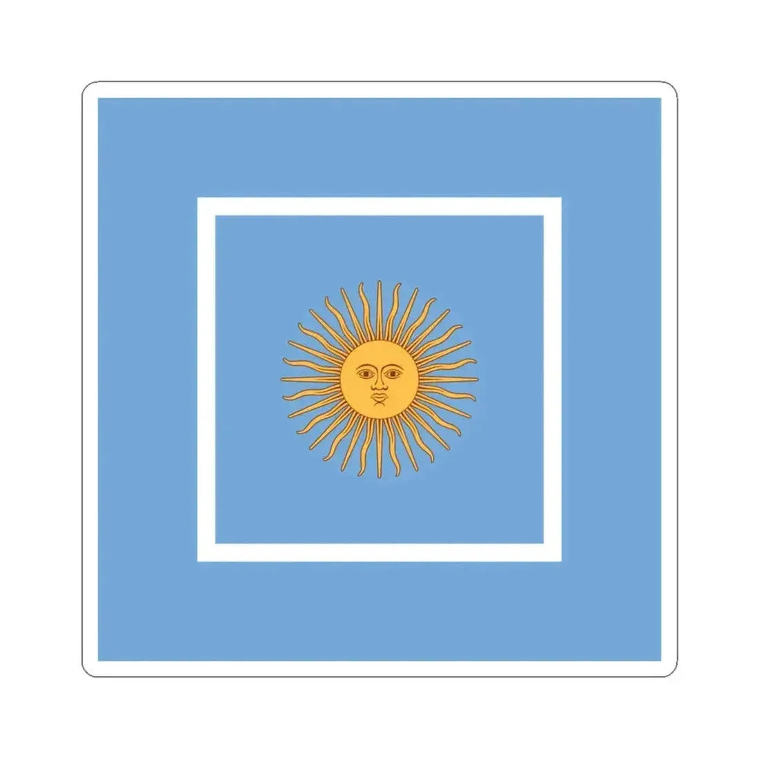 Flag of Argentine Ministers of Navy 1894-1904 (Argentina) STICKER Vinyl Kiss-Cut Decal 4 Inch White - The Sticker Space