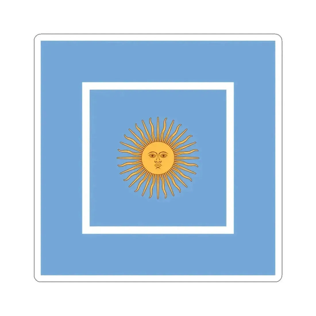 Flag of Argentine Ministers of Navy 1894-1904 (Argentina) STICKER Vinyl Kiss-Cut Decal 6 Inch White - The Sticker Space