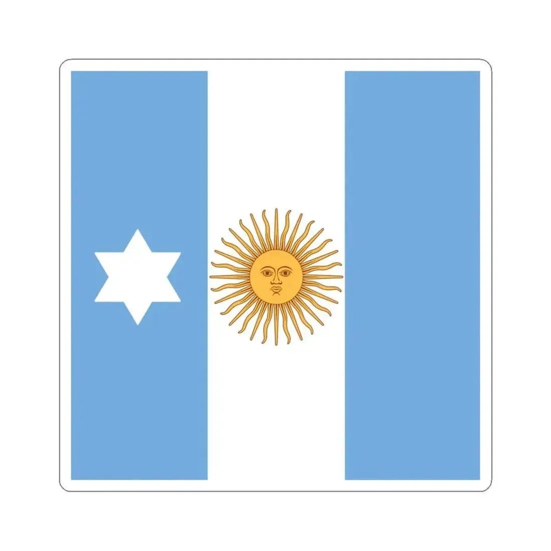 Flag of Argentine Rear Admiral 1894-1904 (Argentina) STICKER Vinyl Kiss-Cut Decal 3 Inch White - The Sticker Space