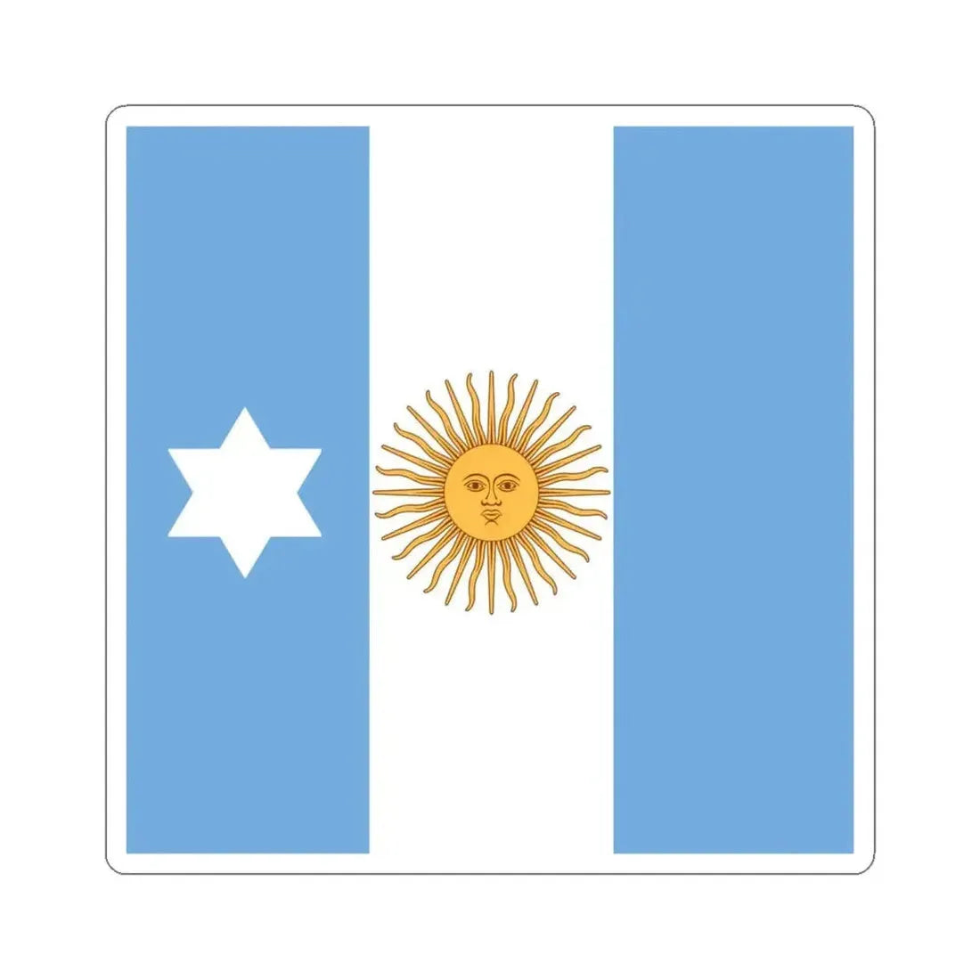 Flag of Argentine Rear Admiral 1894-1904 (Argentina) STICKER Vinyl Kiss-Cut Decal 6 Inch White - The Sticker Space
