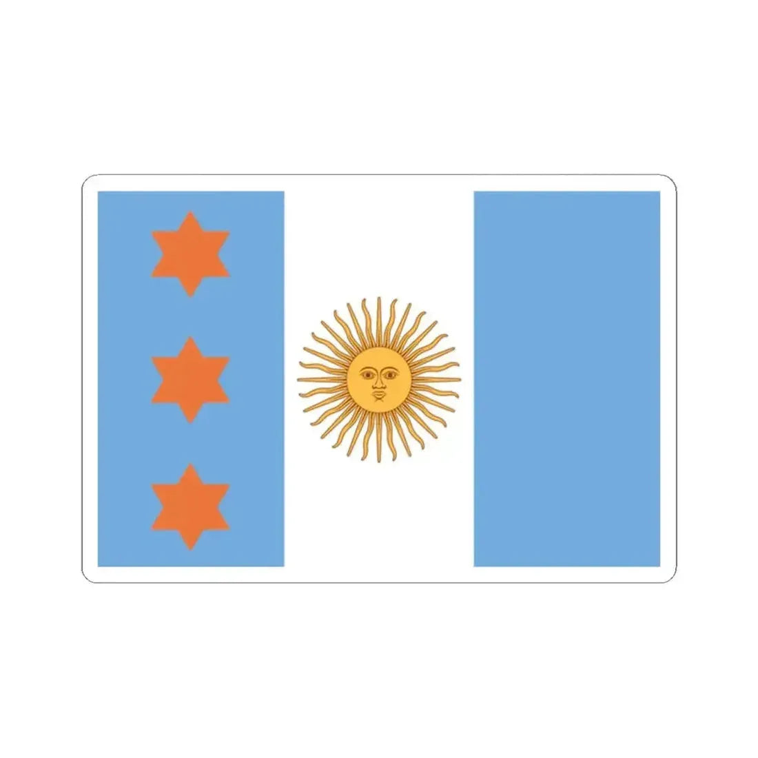 Flag of Argentine Teniente General 1894-1904 (Argentina) STICKER Vinyl Kiss-Cut Decal 2 Inch White - The Sticker Space