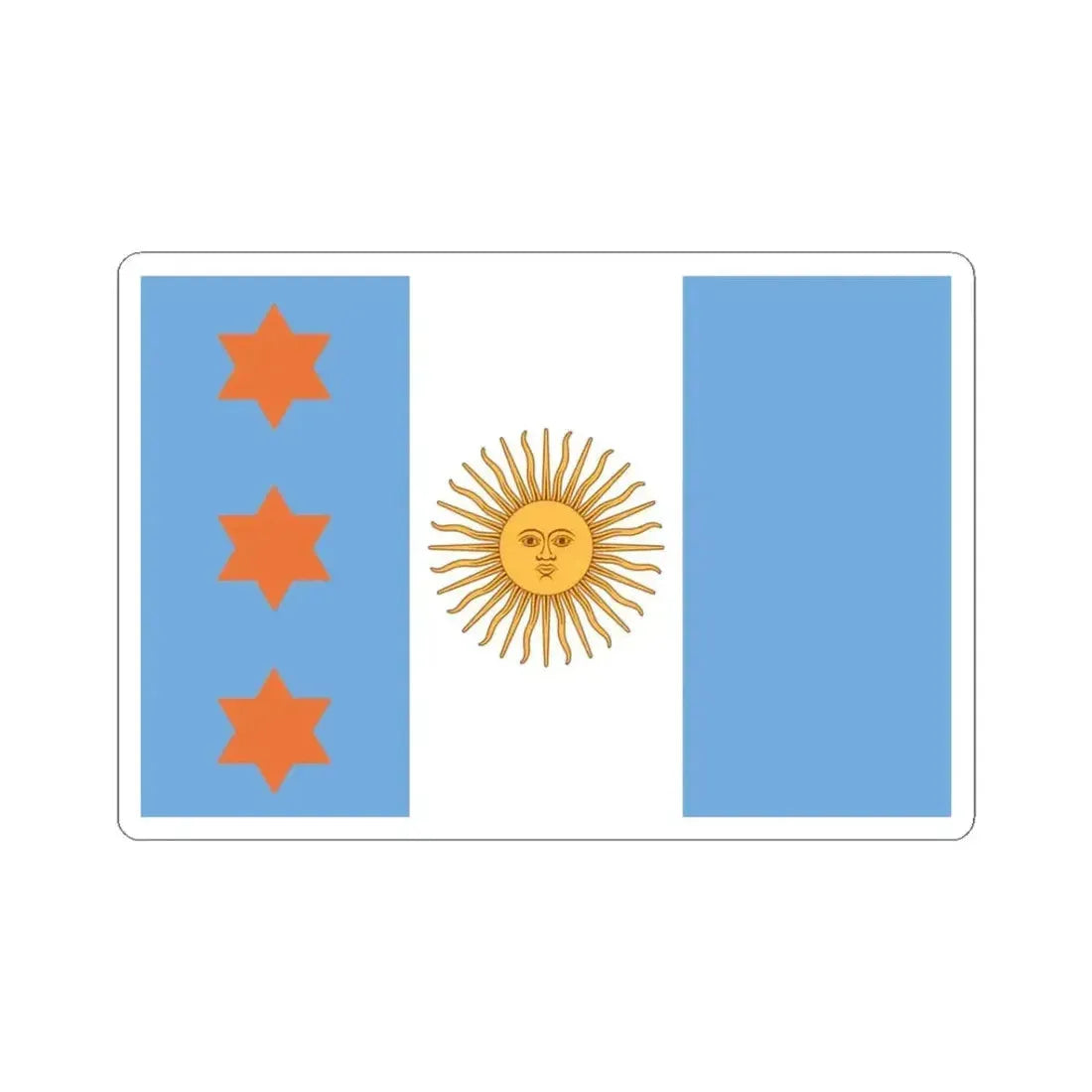 Flag of Argentine Teniente General 1894-1904 (Argentina) STICKER Vinyl Kiss-Cut Decal 3 Inch White - The Sticker Space