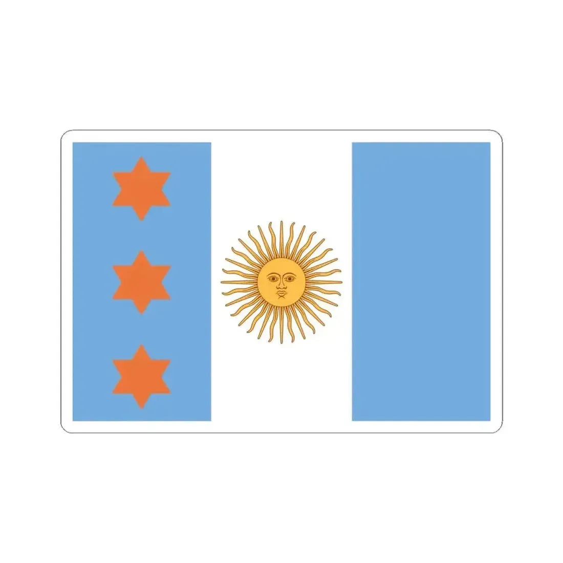 Flag of Argentine Teniente General 1894-1904 (Argentina) STICKER Vinyl Kiss-Cut Decal 4 Inch White - The Sticker Space