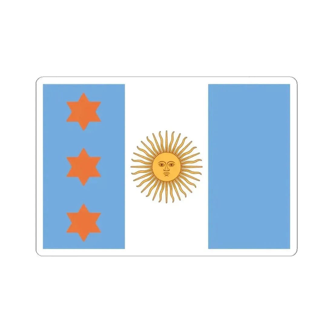 Flag of Argentine Teniente General 1894-1904 (Argentina) STICKER Vinyl Kiss-Cut Decal 6 Inch White - The Sticker Space