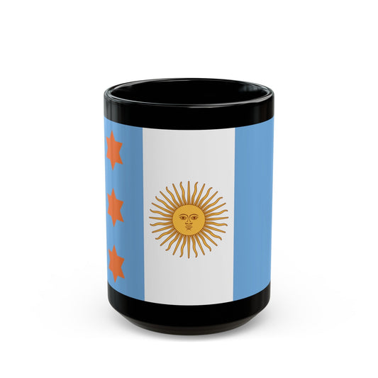 Flag of Argentine Teniente General 1894 to 1904 - Black Coffee Mug-15oz-The Sticker Space