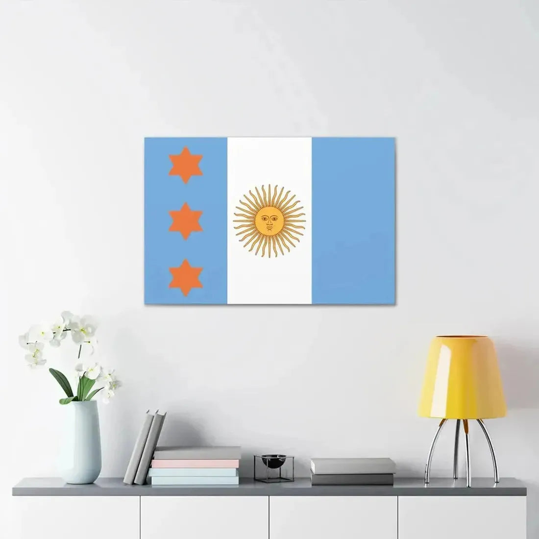 Flag of Argentine Teniente General 1894 to 1904 - Canvas Wall Art - The Sticker Space