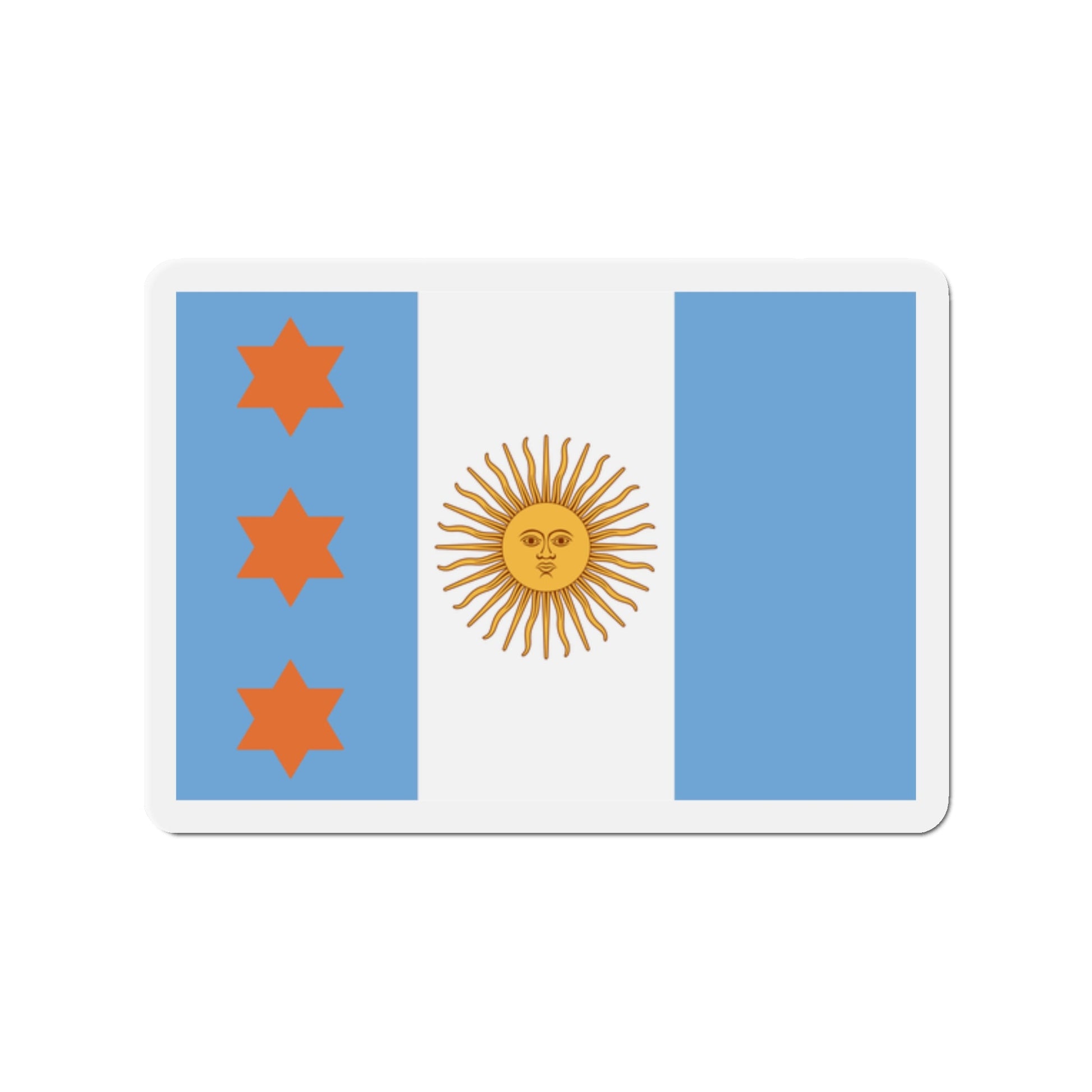 Flag of Argentine Teniente General 1894 to 1904 - Die-Cut Magnet-2" x 2"-The Sticker Space