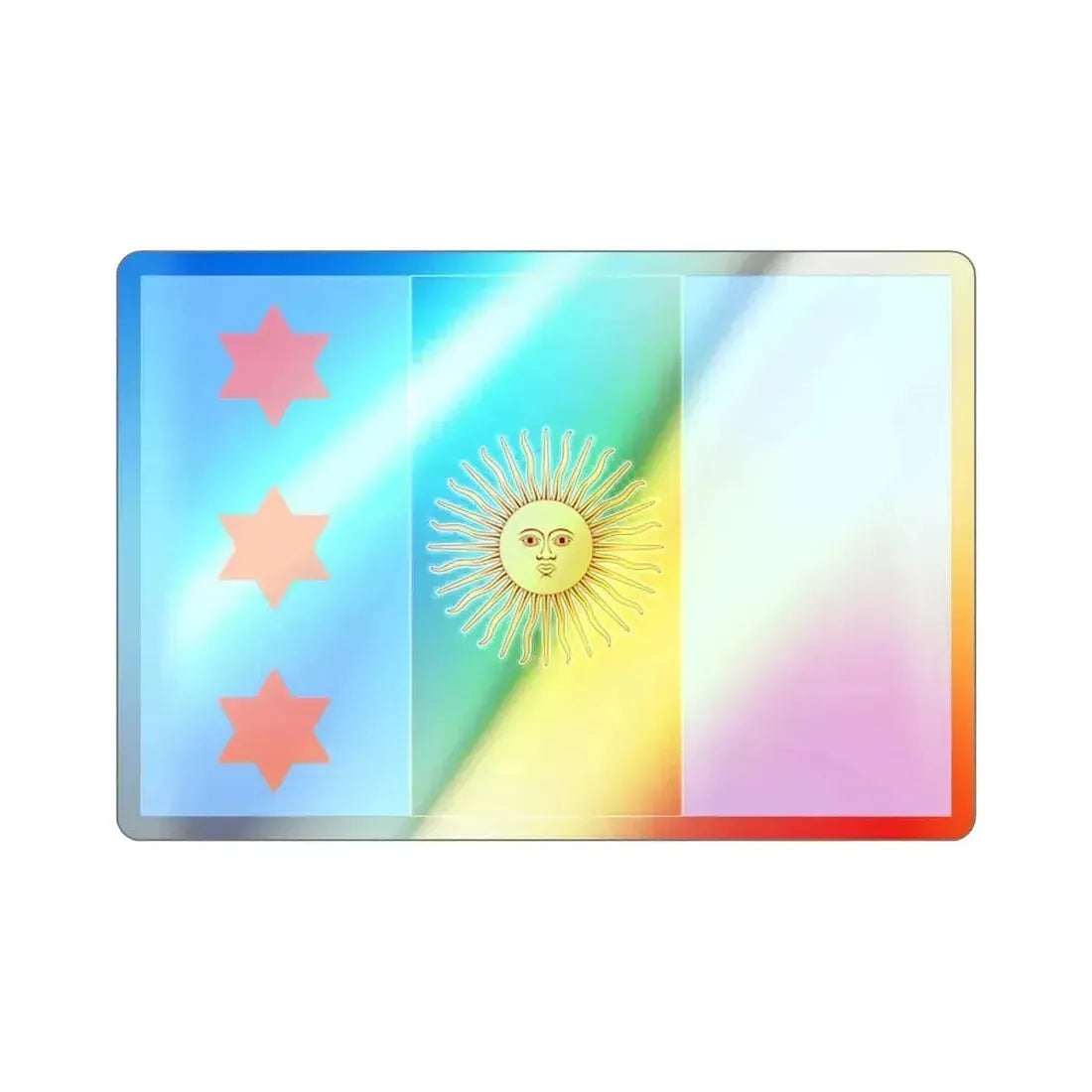 Flag of Argentine Teniente General 1894 to 1904 Holographic STICKER Die-Cut Vinyl Decal 2 Inch - The Sticker Space