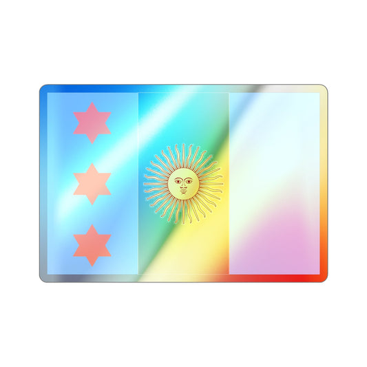 Flag of Argentine Teniente General 1894 to 1904 Holographic STICKER Die-Cut Vinyl Decal-6 Inch-The Sticker Space