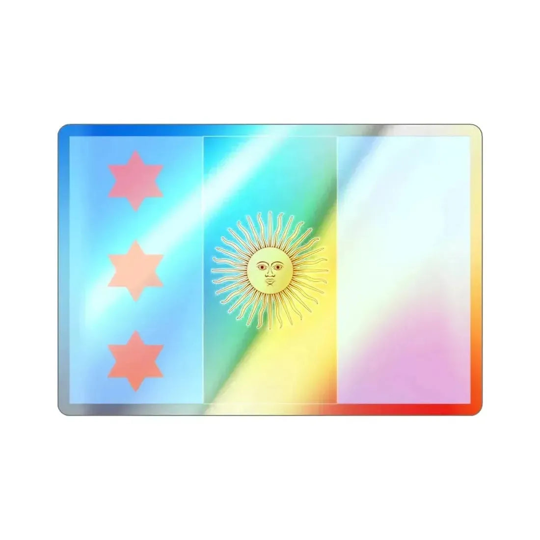 Flag of Argentine Teniente General 1894 to 1904 Holographic STICKER Die-Cut Vinyl Decal - The Sticker Space