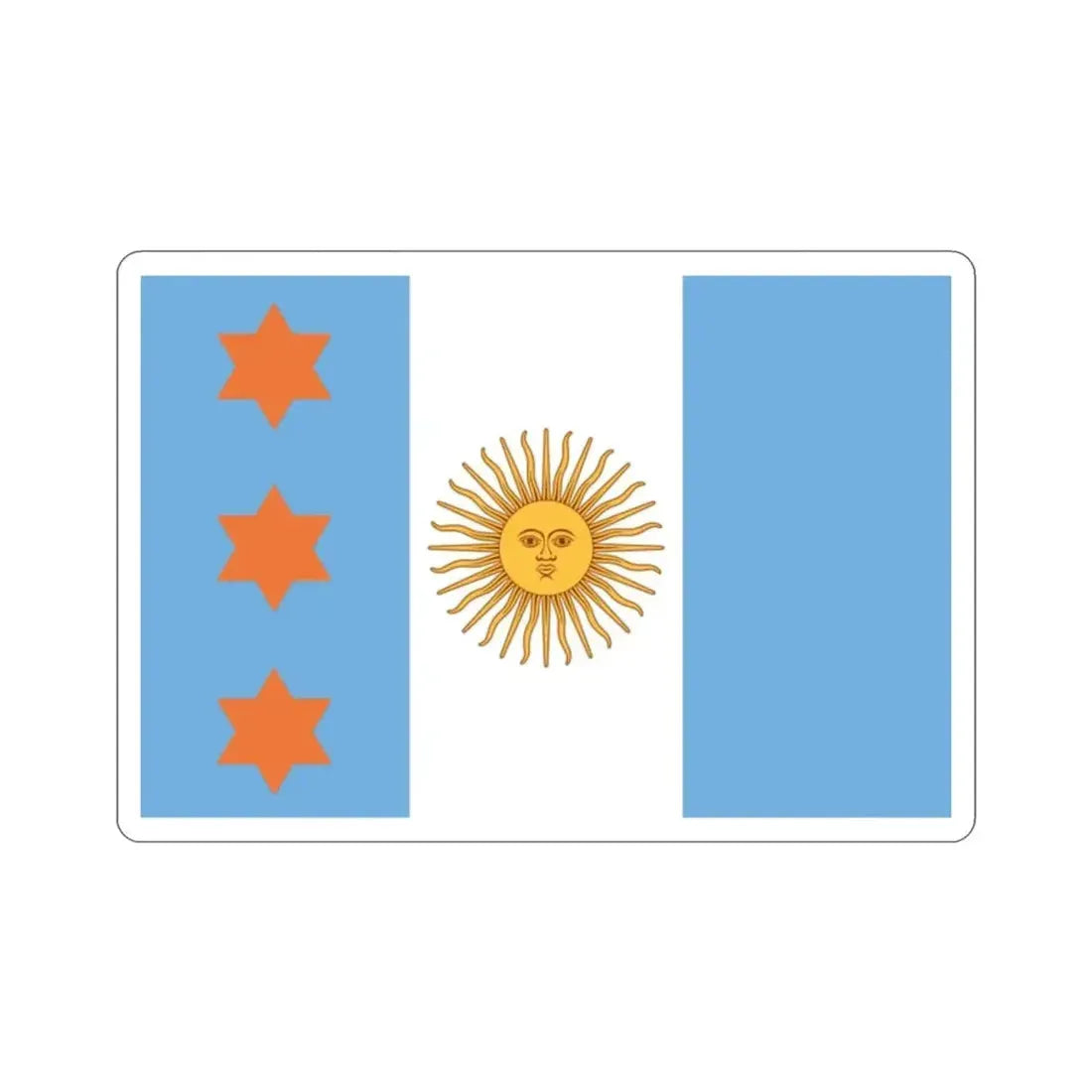 Flag of Argentine Teniente General 1894 to 1904 STICKER Vinyl Die-Cut Decal - The Sticker Space