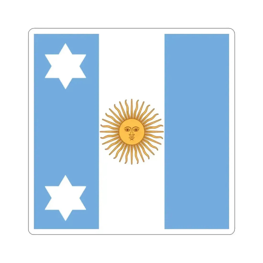 Flag of Argentine Vice Admiral 1894-1904 (Argentina) STICKER Vinyl Kiss-Cut Decal 2 Inch White - The Sticker Space