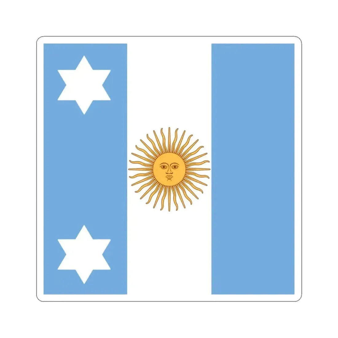 Flag of Argentine Vice Admiral 1894-1904 (Argentina) STICKER Vinyl Kiss-Cut Decal 3 Inch White - The Sticker Space