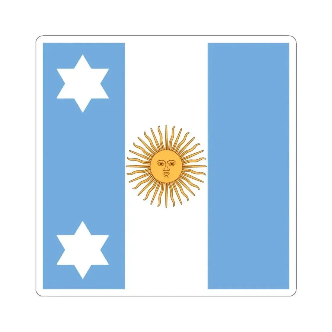 Flag of Argentine Vice Admiral 1894-1904 (Argentina) STICKER Vinyl Kiss-Cut Decal 4 Inch White - The Sticker Space