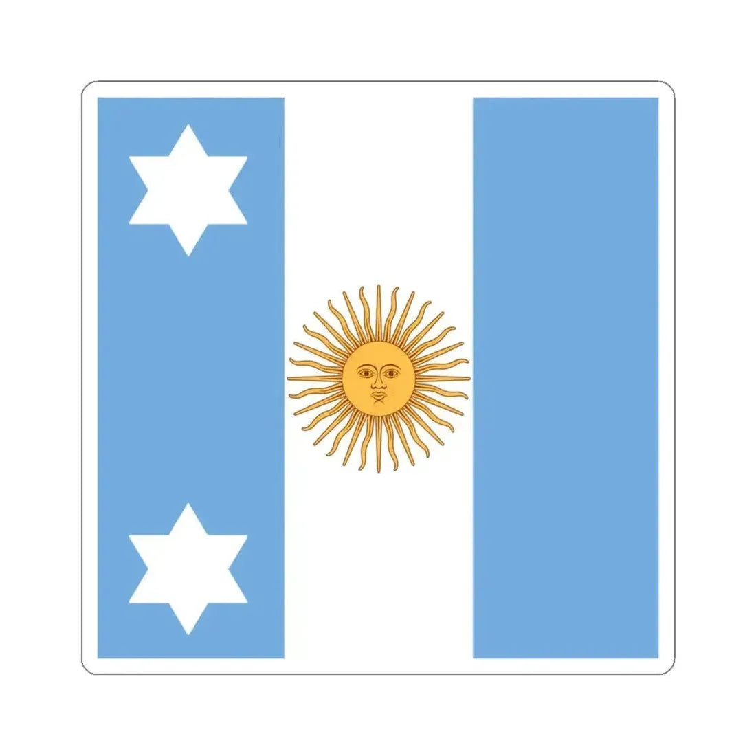 Flag of Argentine Vice Admiral 1894-1904 (Argentina) STICKER Vinyl Kiss-Cut Decal 6 Inch White - The Sticker Space