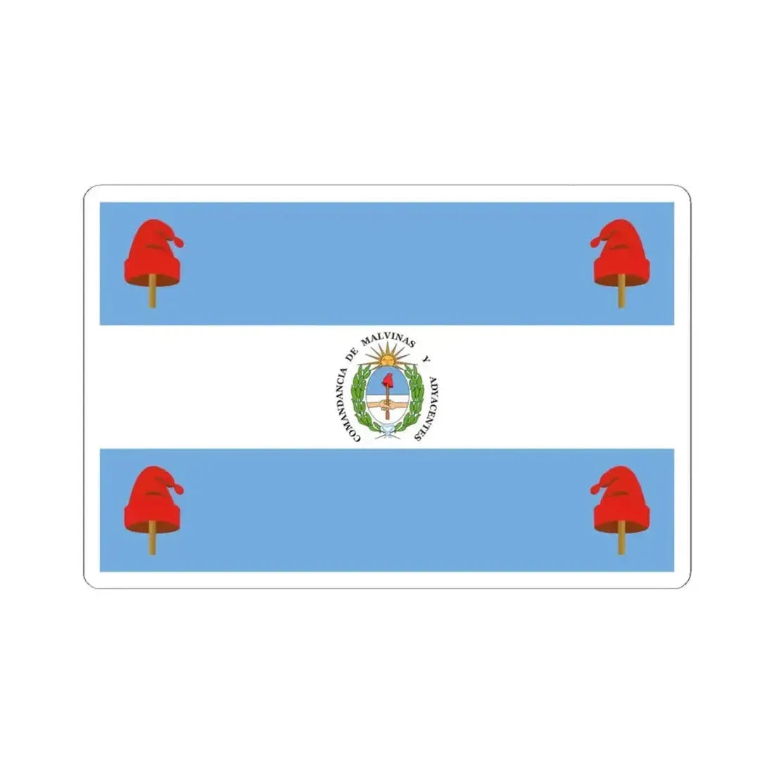 Flag of Argentinian Malvines (Argentina) STICKER Vinyl Kiss-Cut Decal 4 Inch White - The Sticker Space
