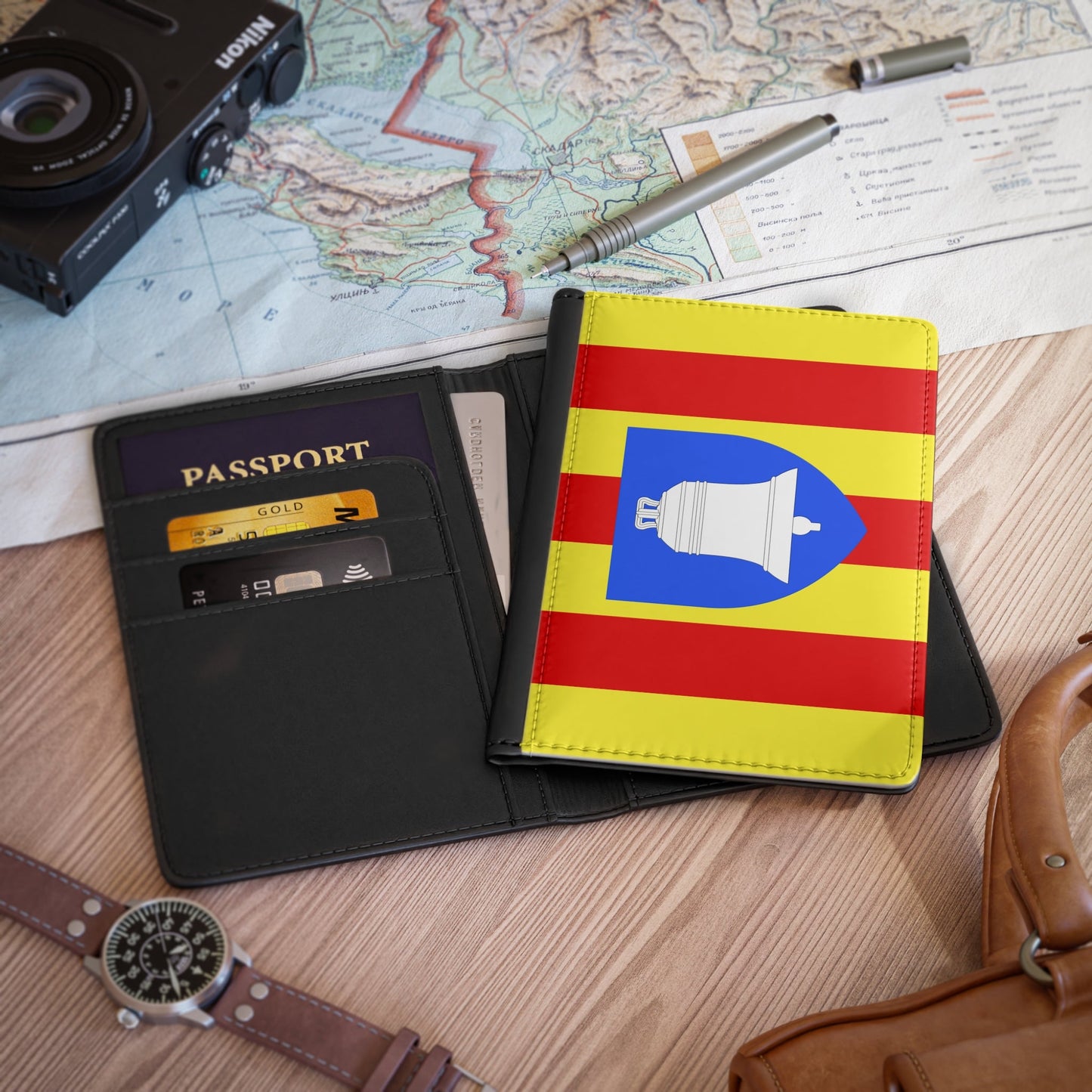 Flag of Ariège France 2 - Passport Holder-3.9" x 5.8"-The Sticker Space