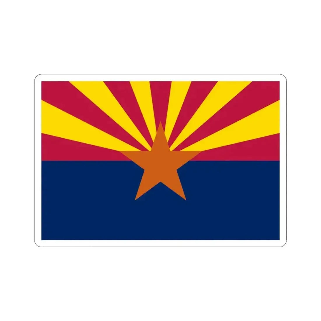 Flag of Arizona 3-2 (United States) STICKER Vinyl Kiss-Cut Decal 3 Inch White - The Sticker Space