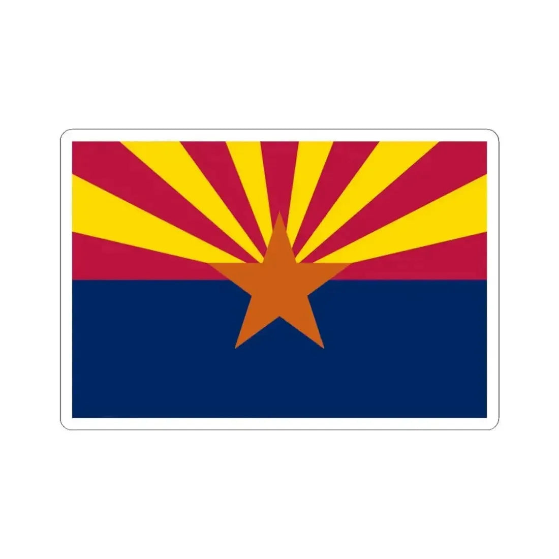 Flag of Arizona 3-2 (United States) STICKER Vinyl Kiss-Cut Decal 4 Inch White - The Sticker Space
