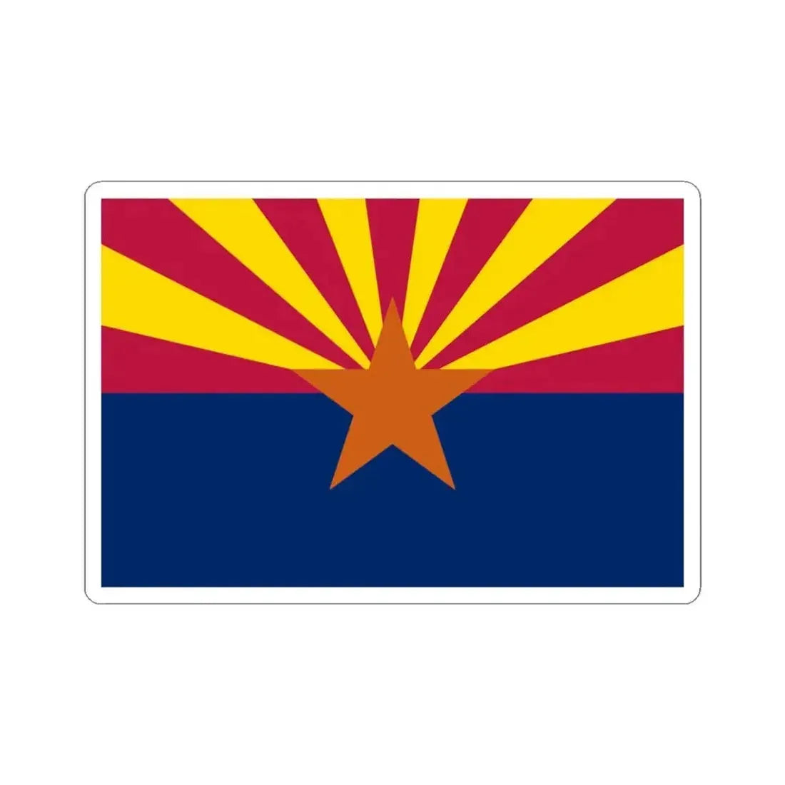 Flag of Arizona (United States) STICKER Vinyl Kiss-Cut Decal 3 Inch White - The Sticker Space