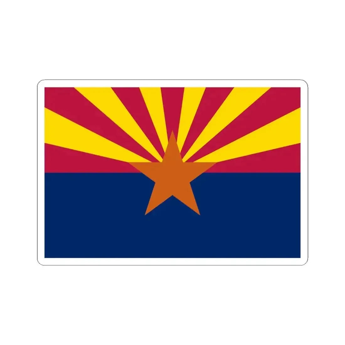 Flag of Arizona (United States) STICKER Vinyl Kiss-Cut Decal 4 Inch White - The Sticker Space