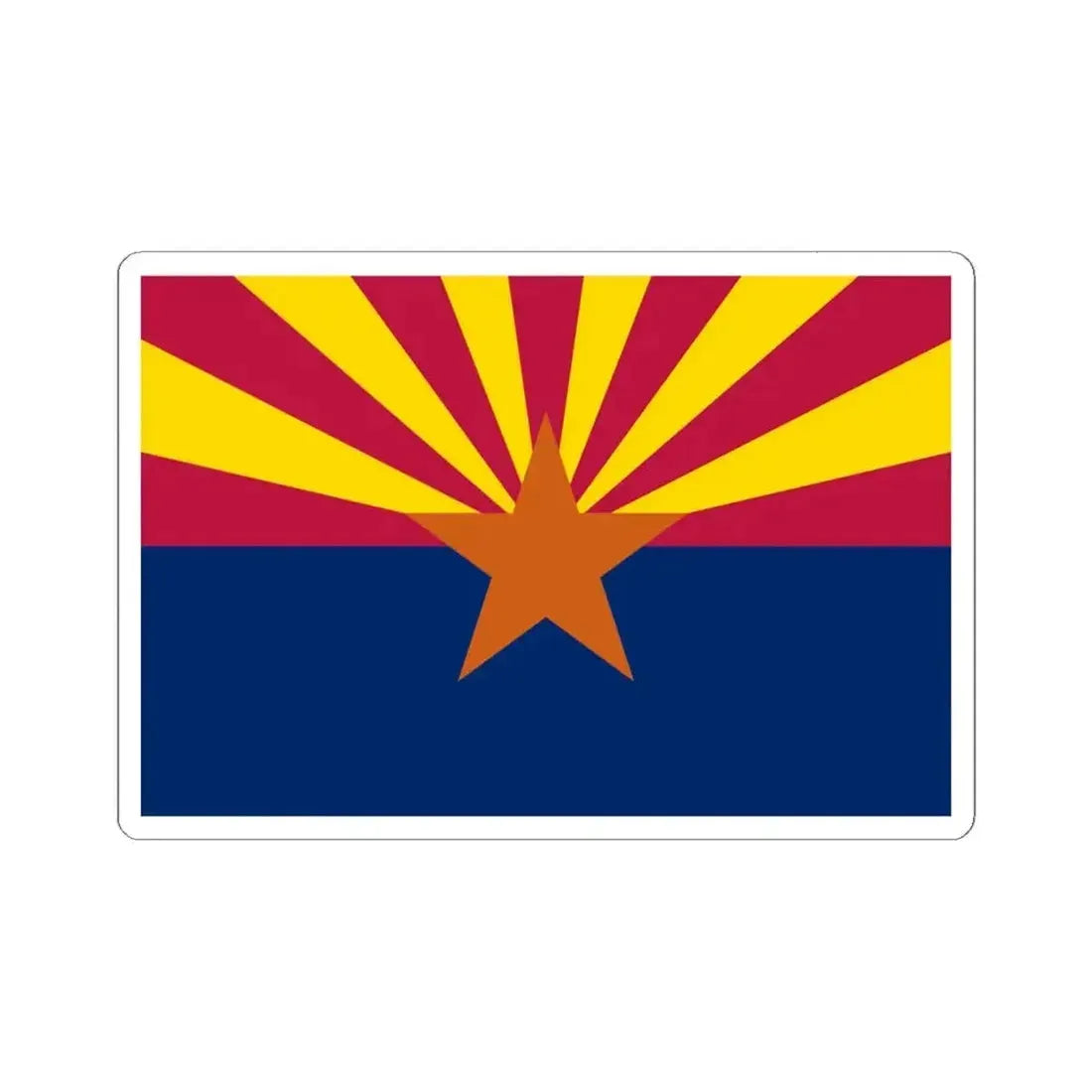 Flag of Arizona (United States) STICKER Vinyl Kiss-Cut Decal 6 Inch White - The Sticker Space