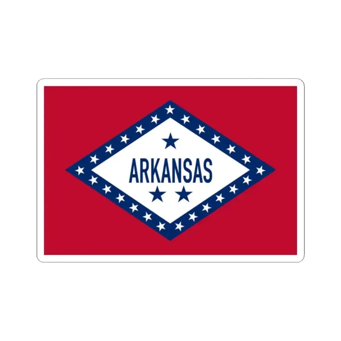 Flag of Arkansas 1913-1923 (United States) STICKER Vinyl Kiss-Cut Decal 2 Inch White - The Sticker Space