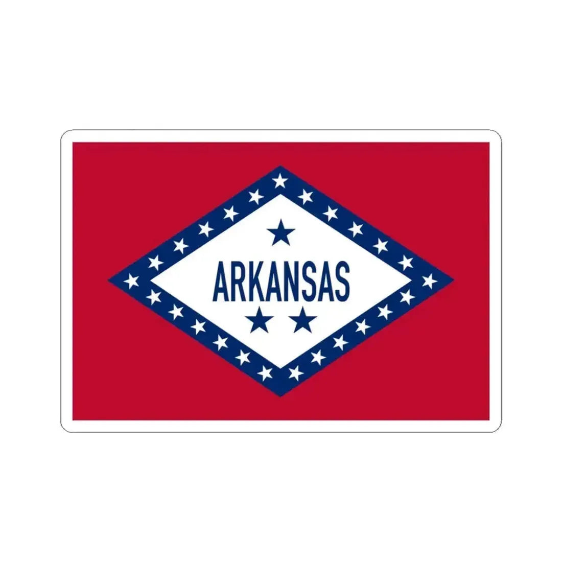 Flag of Arkansas 1913-1923 (United States) STICKER Vinyl Kiss-Cut Decal 3 Inch White - The Sticker Space