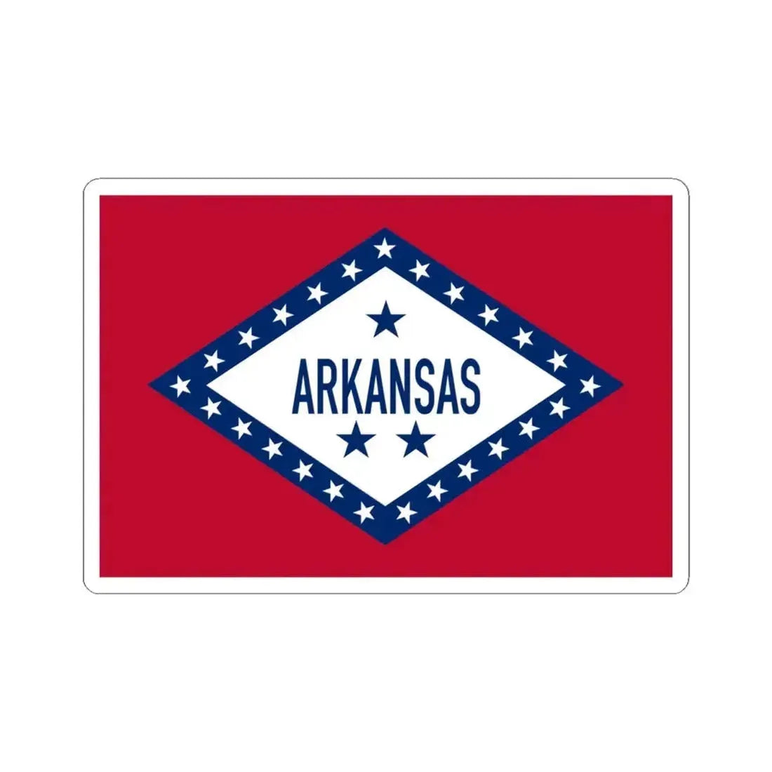 Flag of Arkansas 1913-1923 (United States) STICKER Vinyl Kiss-Cut Decal 4 Inch White - The Sticker Space