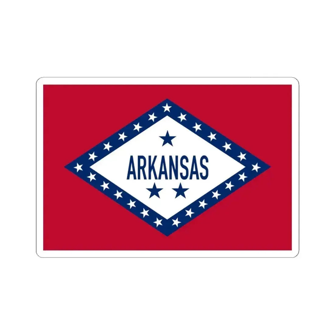 Flag of Arkansas 1913-1923 (United States) STICKER Vinyl Kiss-Cut Decal 6 Inch White - The Sticker Space