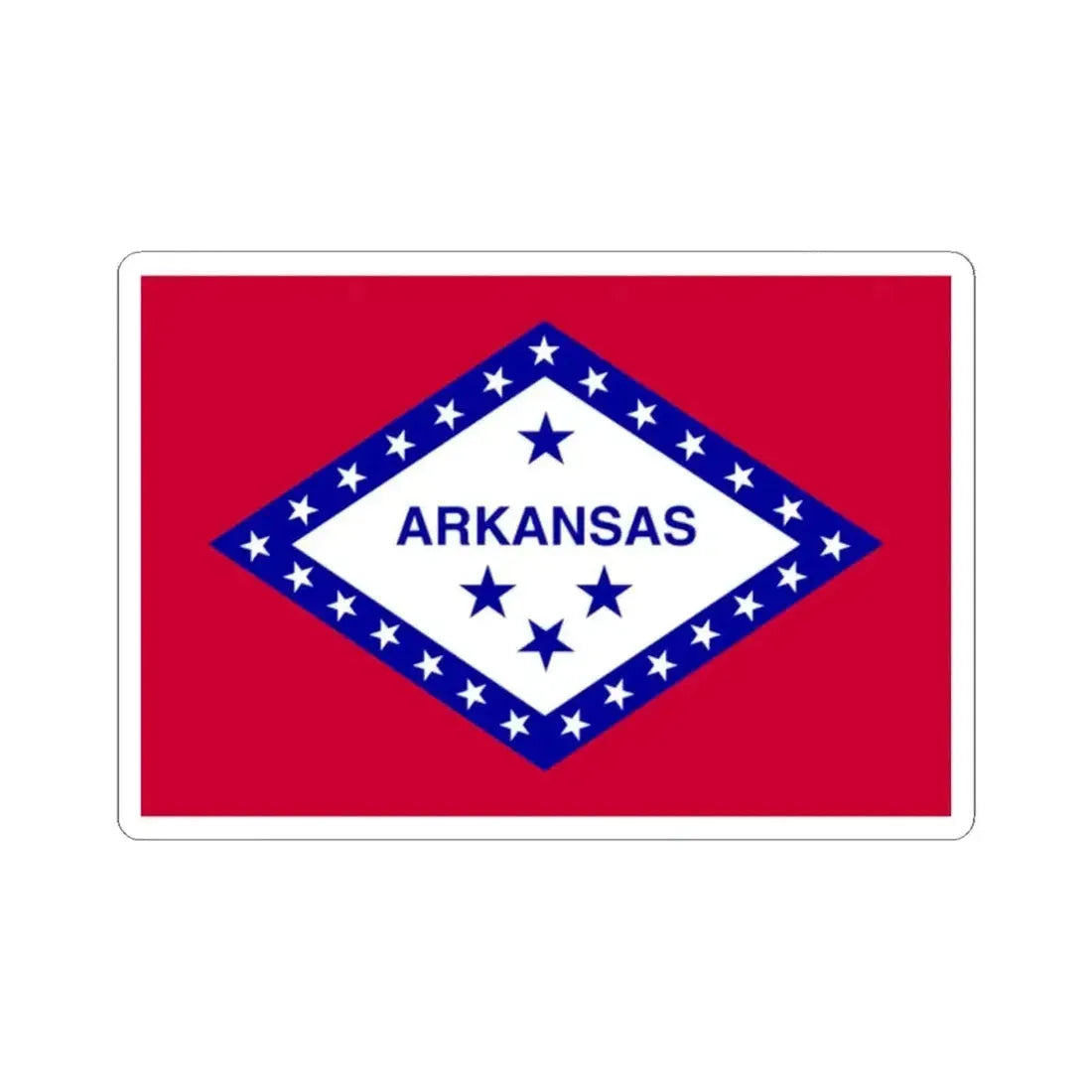 Flag of Arkansas 1924-2011 (United States) STICKER Vinyl Kiss-Cut Decal 2 Inch White - The Sticker Space