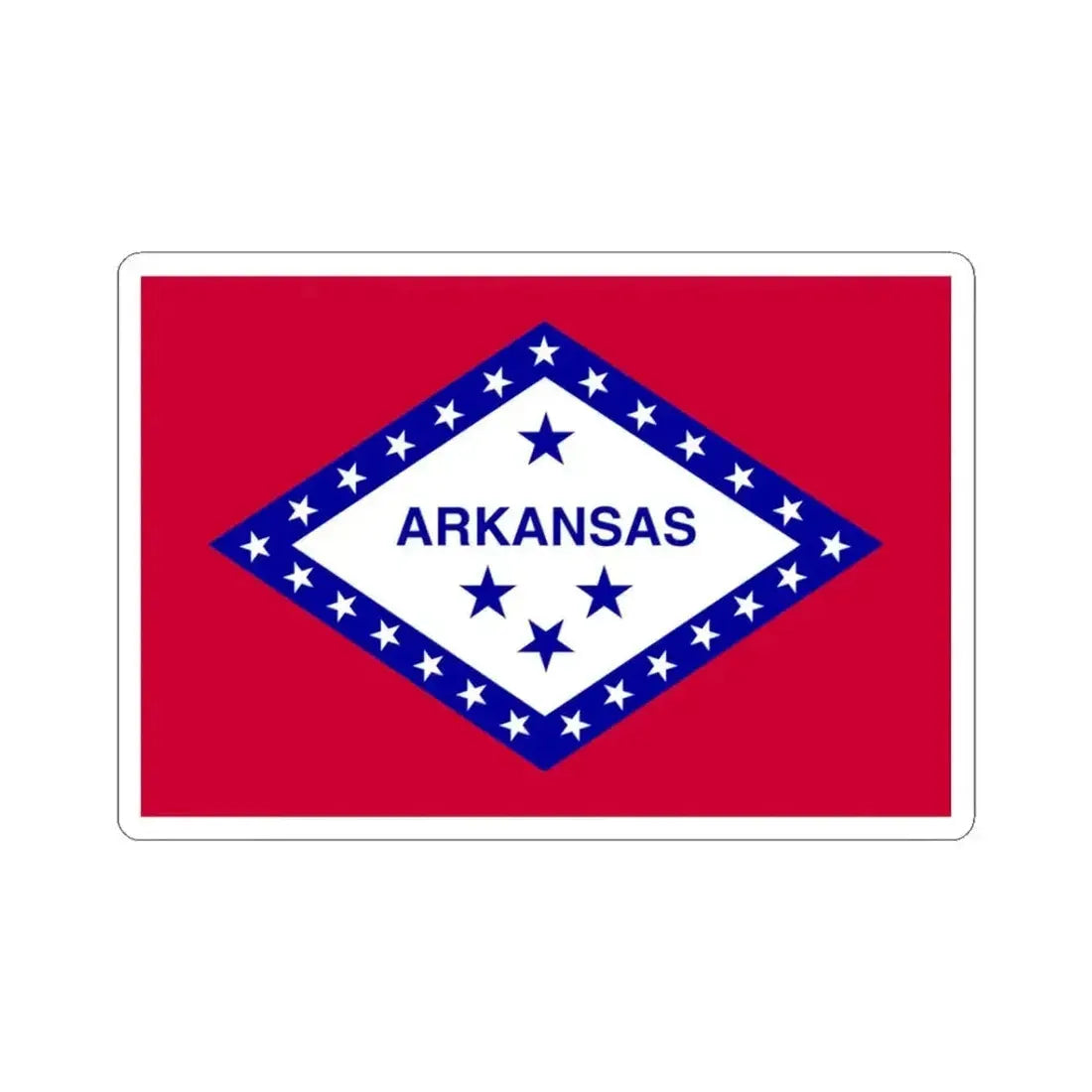 Flag of Arkansas 1924-2011 (United States) STICKER Vinyl Kiss-Cut Decal 3 Inch White - The Sticker Space