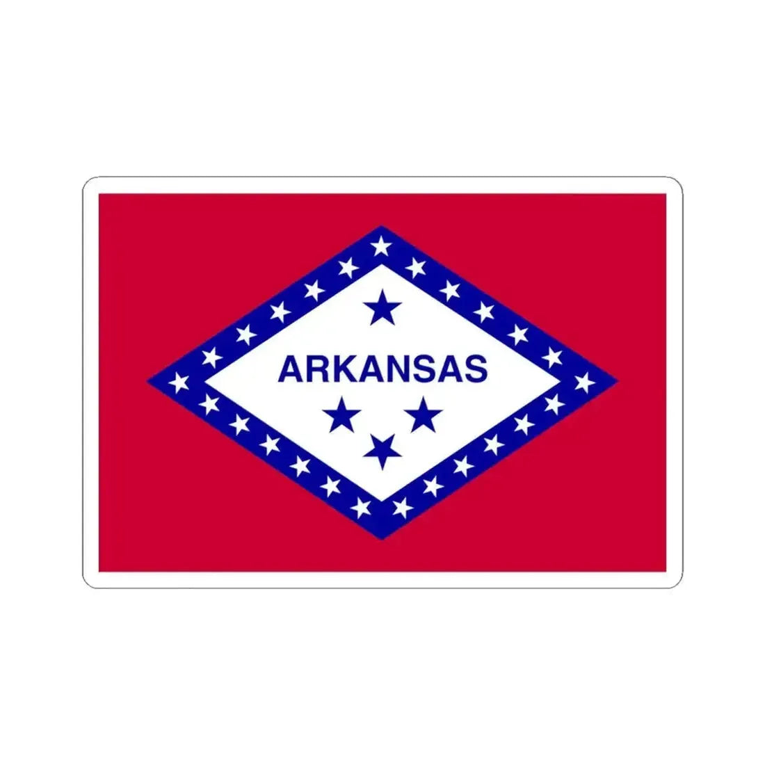 Flag of Arkansas 1924-2011 (United States) STICKER Vinyl Kiss-Cut Decal 4 Inch White - The Sticker Space