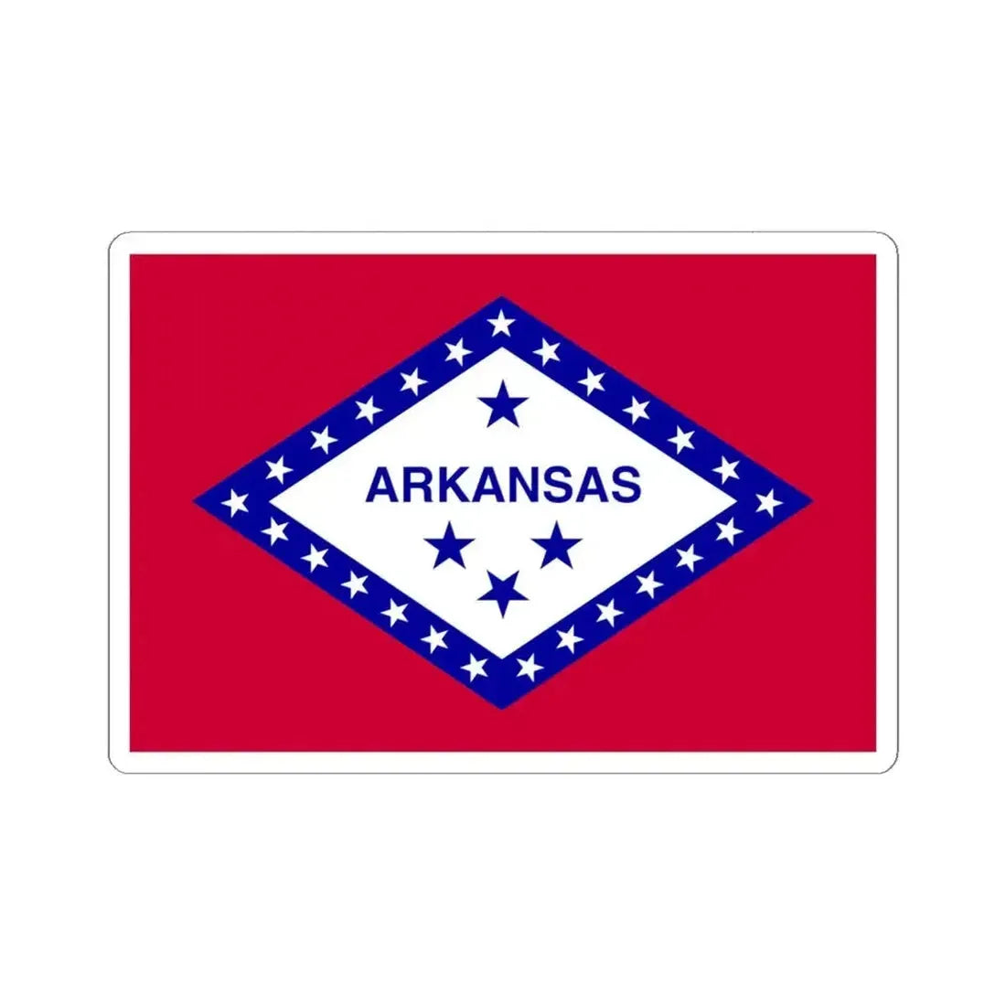 Flag of Arkansas 1924-2011 (United States) STICKER Vinyl Kiss-Cut Decal 6 Inch White - The Sticker Space