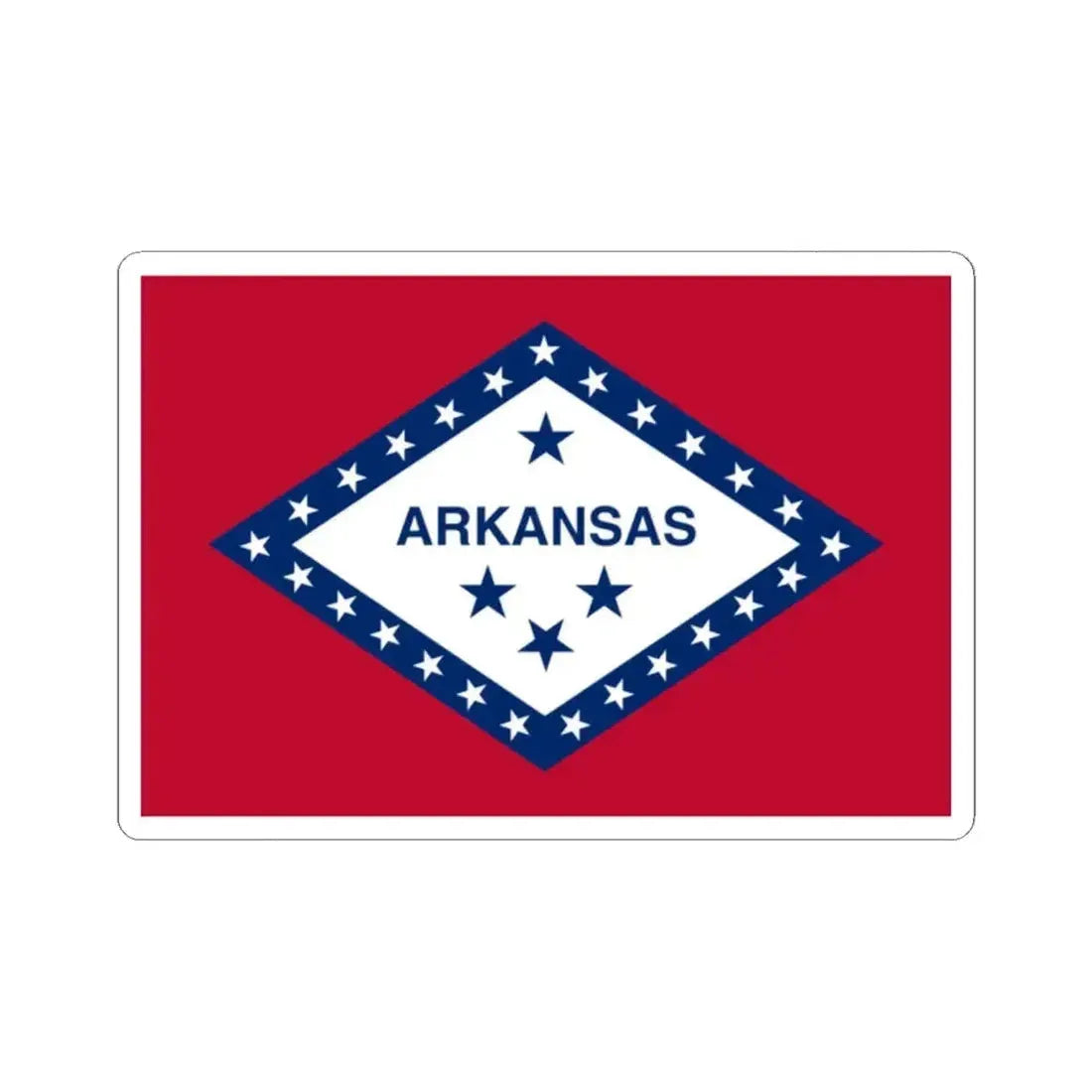 Flag of Arkansas 3-2 (United States) STICKER Vinyl Kiss-Cut Decal 2 Inch White - The Sticker Space