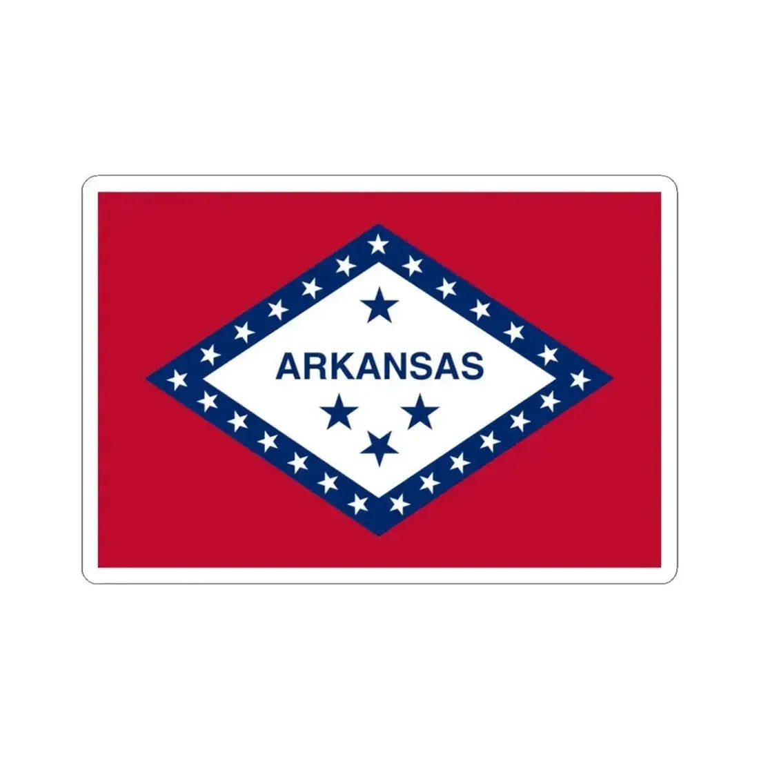 Flag of Arkansas 3-2 (United States) STICKER Vinyl Kiss-Cut Decal 3 Inch White - The Sticker Space