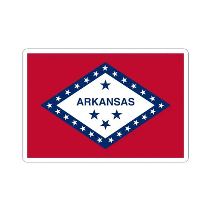 Flag of Arkansas 3-2 (United States) STICKER Vinyl Kiss-Cut Decal 4 Inch White - The Sticker Space