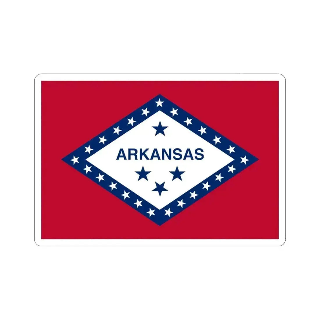 Flag of Arkansas 3-2 (United States) STICKER Vinyl Kiss-Cut Decal 6 Inch White - The Sticker Space