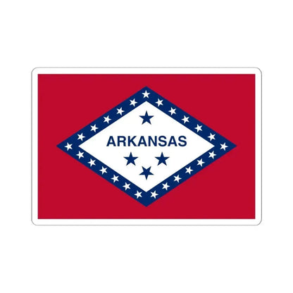 Flag of Arkansas 3-2 (United States) STICKER Vinyl Kiss-Cut Decal 6 Inch White - The Sticker Space