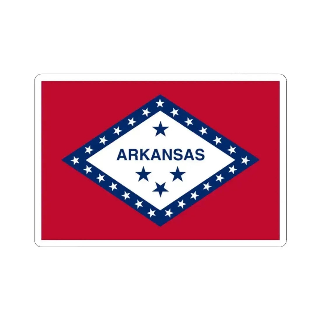 Flag of Arkansas (United States) STICKER Vinyl Kiss-Cut Decal 2 Inch White - The Sticker Space