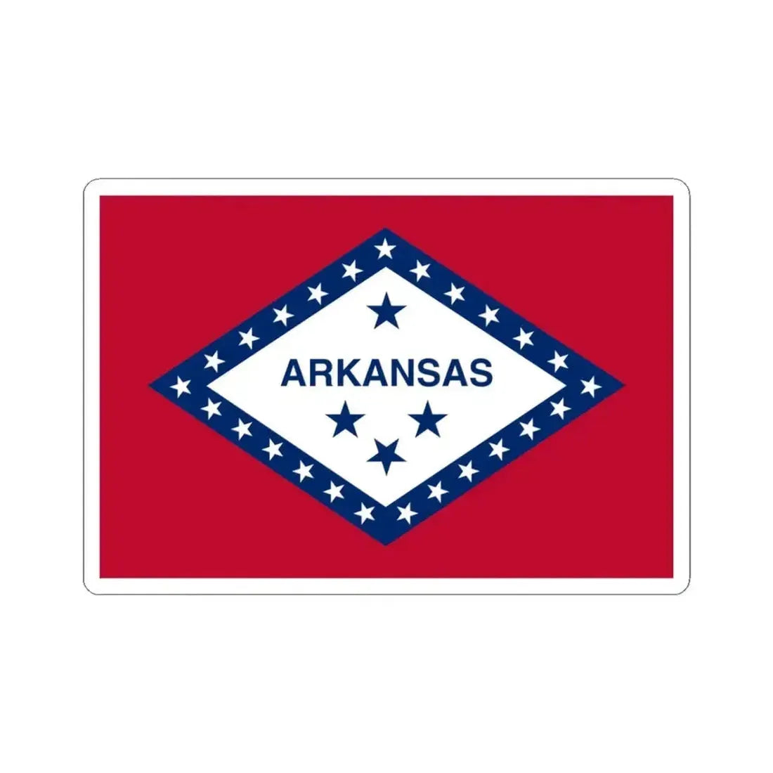 Flag of Arkansas (United States) STICKER Vinyl Kiss-Cut Decal 3 Inch White - The Sticker Space
