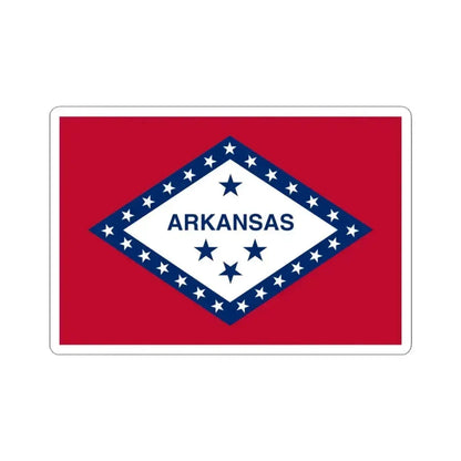 Flag of Arkansas (United States) STICKER Vinyl Kiss-Cut Decal 3 Inch White - The Sticker Space