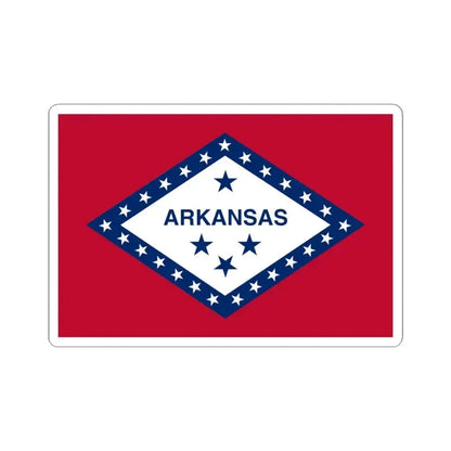 Flag of Arkansas (United States) STICKER Vinyl Kiss-Cut Decal 4 Inch White - The Sticker Space