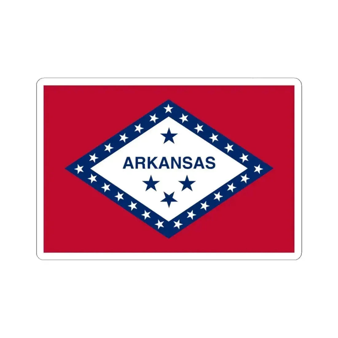 Flag of Arkansas (United States) STICKER Vinyl Kiss-Cut Decal 6 Inch White - The Sticker Space