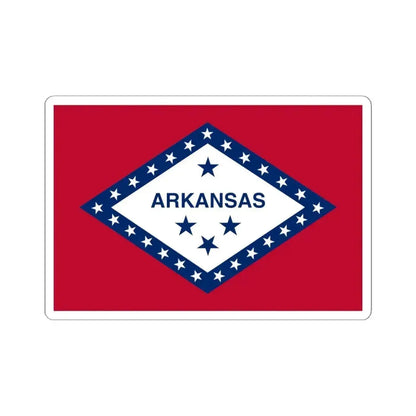 Flag of Arkansas (United States) STICKER Vinyl Kiss-Cut Decal 6 Inch White - The Sticker Space